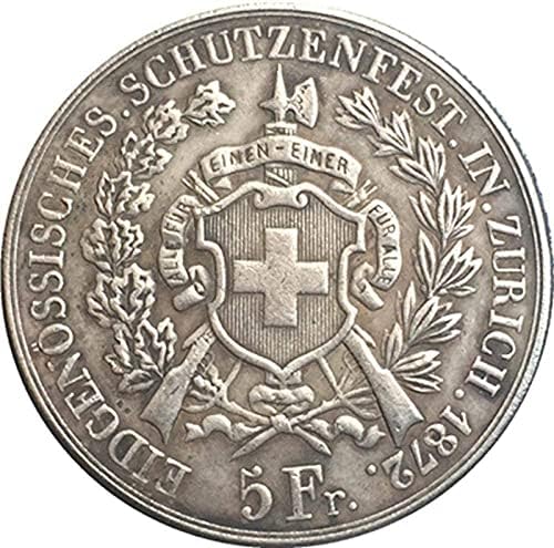 1872 מטבעות שוויץ מצופה נחושת מטבע מטבע עתיק מטבע מלאכה אוסף CollectionCoin Collection Collection Collection Collection
