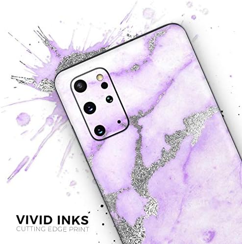 תכנן Skinz Purple Marble & Digital Silver Foil v3 מגן מדבקות ויניל עטיפת עור תואם ל- Samsung Galaxy S20