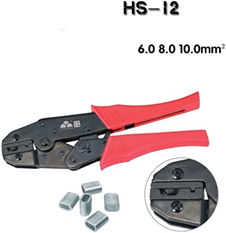 Suyep HS-12 Ratcheting Wire Tracking Plier Toets for Terminals מבודד ומחברי התחת Crimper, Style European, 9 ”