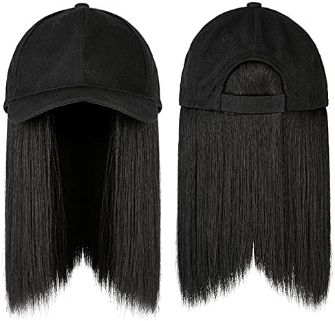 נשים שיער פאה כובע כובע שיער מצורף ארוך מתכוונן תסרוקת ישר שיער מטרייה מייצג כניסה