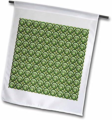 3drose עיגולים ירוקים מודרניים במעגלים דפוס רטרו - דגלים