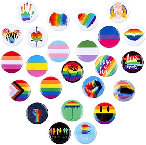 סיכות גאווה של 24 יחידות קשת סיכות דש דגל קשת סיכות דש LGBT סיכות סיכות גאווה לסבית סיכות גאווה ביסקסואלית כפתורי כפתורי תרמילים