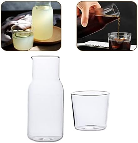 כוסות צלולות של טופ -טופתי 1 סט מיטת מיטה סט מידת לילה זכוכית עם כוס כוס מתקן מים צלולים שקוף