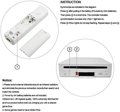 בקר עבור בקר Wii, Anokey Remote ו- Nunchuck Joystick תואם ל- Wii/Wii U, בקר עם מארז סיליקון ורצועת שורש כף היד -