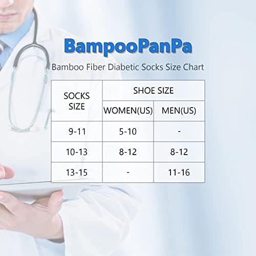 Bampoopanpa 4 זוגות גרביים במבוק סוכרתיים ללא מחייבים בוהן חלקית חלקית מעל גרבי היחידה המרופדות של העגל לנשים וגברים