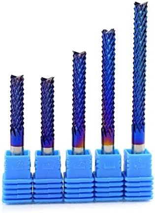 חלקי Xmeifei סיביות סט קידוח חותך תירס כרסום PCB ציפוי כחול ציפוי CNC נתב 6 ממ.