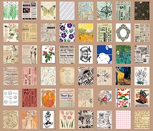 365 גיליונות ציוד נייר ריבוט וינטג ', נייר דקורטיבי של חומר רטרו, נייר דקורטיבי, פרחים פרחים מכתב חדשות דקורטיבי, אוסף