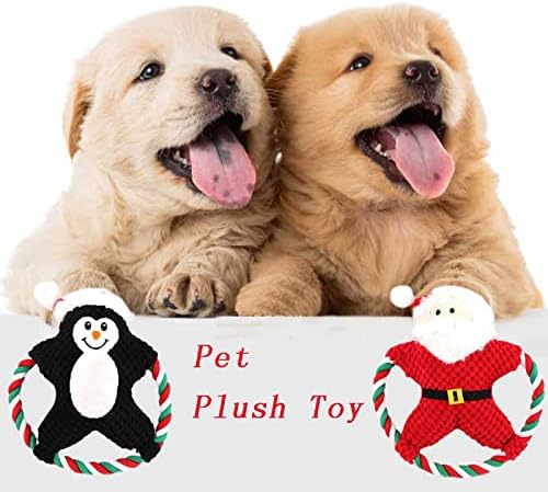 סדרת חג המולד של כלבים קטיפה חוט כותנה מכרסם שיניים ניקוי חיות מחמד ציוד חיית מחמד קטיפה צעצוע כלב מצויר ווקאלי