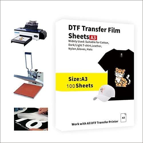 DTF Transfort סרט מחמד העברת חום העברת נייר מבריק גיליונות טרום ברורים עבור DYI ישיר על חולצות טריקו/אותות/גרביים/תיקים