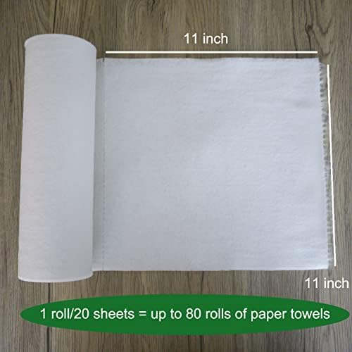 מגבת נייר לשימוש חוזר במבוק של Weavric, אורגני, ידידותי לסביבה, לשימוש חוזר, רחיץ, בד פסולת אפס, 2 גלילים 40 גיליונות,