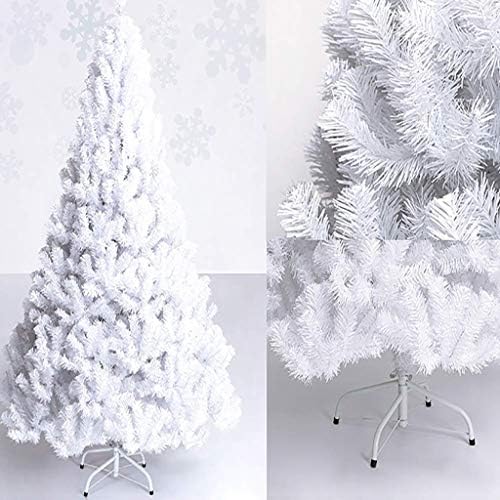 PDGJG עץ חג המולד לבן ， עץ חג המולד מלאכותי עץ אורן עם רגלי מתכת מושלמות לקישוט חג מקורה וחיצוני