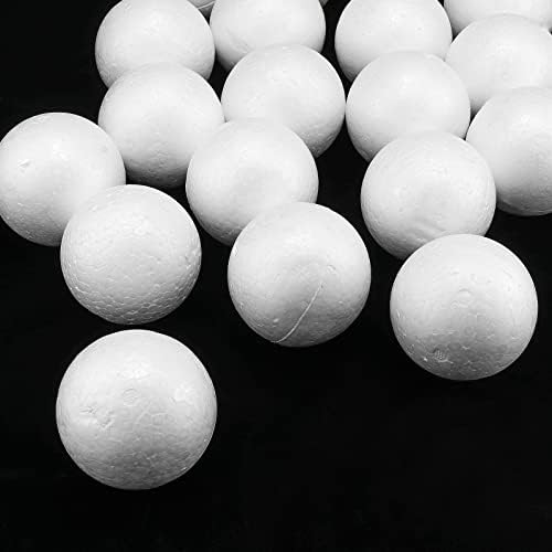 Kohand 24 חבילות כדורי קצף לבנים בגודל 3 אינץ ', כדורי מלאכה קלקר, כדורים לבנים לייצור מלאכה, קישוט כדור קצף, פרויקטים
