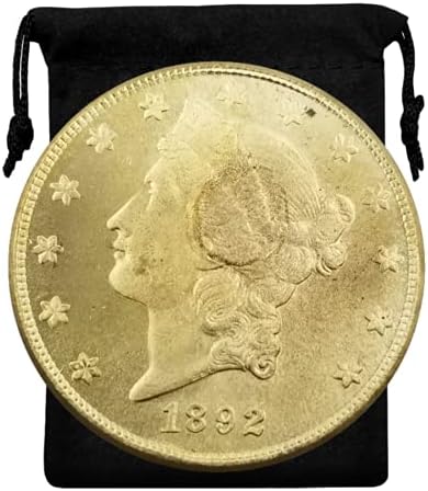 עותק קוקריט 1892 שיער זורם כסף דולר חירות מטבע זהב מורגן עשרים דולר-ריפליקה ארהב אוסף מטבעות מזכרת ארהב