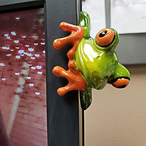 סט של Juxyes של 2 שרף יצירתי תלת מימד צפרדע צפרדע פיקטורין מחשב, פיקסל איסוף מותאם אישית של בעלי חיים קמע קמע מלאכות