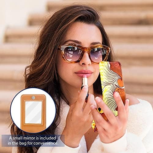 פניקס עם אש גלוס מחזיק שפתון מקרה נייד איפור תיק נסיעות שפתון ארגונית מקרה עם מראה מיני שפתון תיבת אחסון עבור נשים