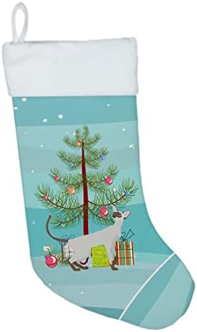 אוצרות קרוליין CK4594CS Colorpoint Shorthair חתול גרב חג מולד חג מולד, אח תלייה גרביים עונת חג המולד עיצוב חג מפלגה קישוטי
