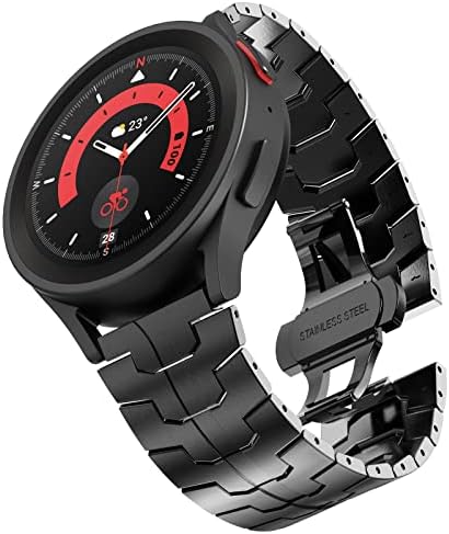 רצועת נירוסטה Chanchy תואמת ל- Samsung Galaxy Watch 5 Pro 45 ממ, Galaxy Watch 5 Band Galaxy Watch 4 להקה 40 ממ 44 ממ,