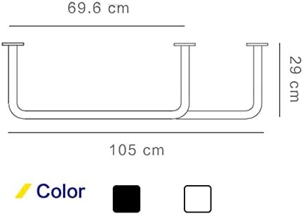 PIBM פשטות מסוגננת מדף קיר רכוב מדפי מתלה צף מתכת רב -תפקודית בגדים ביגוד ביגוד ייבוש, 2 צבעים, 2 גדלים, לבן,