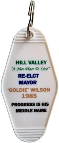 בחר מחדש את ראש העיר גולדי וילסון תרבות הפופ בחזרה לעתיד בהשראת מחזיק מפתחות תג מפתח