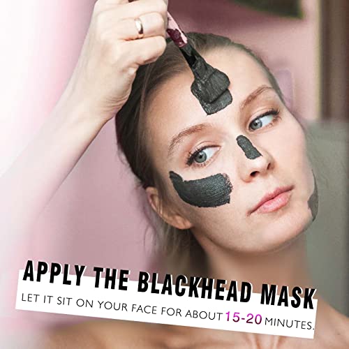 מסכת מסיר חטט אוסלקה - מסכת קילוף פחם-2.7 פל עוז-מסכת פנים שחורה עם מברשת-הסרת חטט-מסכה שחורה עם ראש שחור-לכל סוגי העור