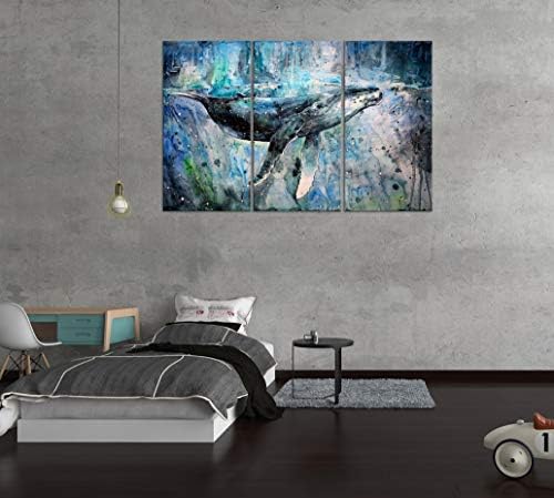 כחול לווייתן קיר אמנות תפאורה מודרני יצירות אמנות בד ציור הדפסי תמונות בית תפאורה לסלון חדר אוכל חדר שינה