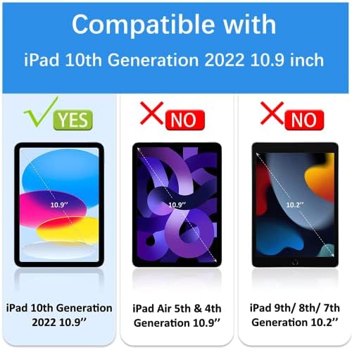 מארז הדור העשירי של iPad 2022 מארז iPad 10.9 אינץ ', iPad 10 מקרה מארז מארז מגן מחוספס עם זעזועים עם מעמד סיבוב 360