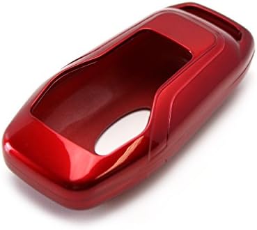 ijdmtoy מבריק מטאלי אדום מדויק מפתח התאמה מפתח FOB FOB תואם למפתח גישה חכמה של פורד או לינקולן 4/5 כפתור