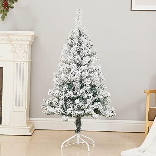 עץ חג המולד נוהר שלג נוהר פרימיום צירים עץ אורנים מלאכותי, מעמד מתכת וטיפים לענפים של 200 שושנים קל לבחירה אידיאלית לקשט