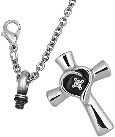 Lilyjewelry Cross Urn שרשרת לאפר שריפת זיכרון נירוסטה תליון מזכרת