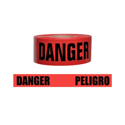 סכנת סכנה פרימיום של Ateret קלטת פליגרו 1-חבילה 3 אינץ 'x 1000 רגל, סרט בטיחות מפגע, סרט בנייה לסכנה/אזור מסוכן, שימוש אידיאלי