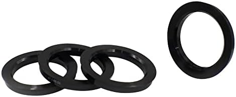 חלקי אביזרי גלגלים סט של 4 טבעת מרכזית של רכזת 87.10 ממ OD עד 60.10 ממ מזהה רכזת, פוליקרבונט שחור