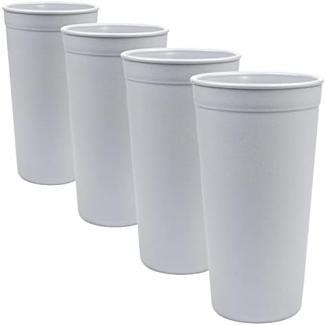 השחק מחדש כוסות פלסטיק לשימוש חוזר 24 גרם כוסות שתייה למבוגרים של כוסות לשתייה של 4, המיוצרים בארצות הברית מכוסות חלב ממוחזרות