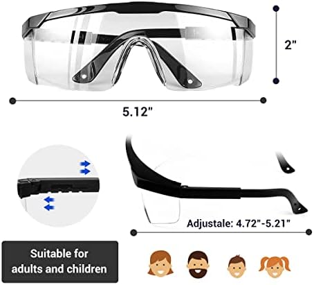 משקפי בטיחות של נמסאן ברורים משקפי מגן מעל משקפיים מעבדה משקפי מגן מגנים נגד פסולת נגד דריז