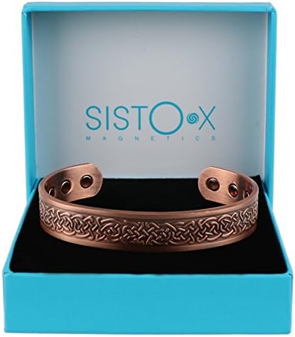 צמיד שרוול מגנטי של Sisto-X Copper עיצוב דני צמיד מאת Sisto-X® 6 מגנטים מדיום ניאודימיום חזק