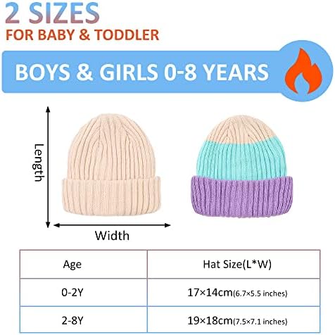 פיקבה סרוג תינוק כובע כפית כובע חורף סרוג כובעי פעוטות כובע גולגולת שלג לילדים לבנים בנות 0-8y