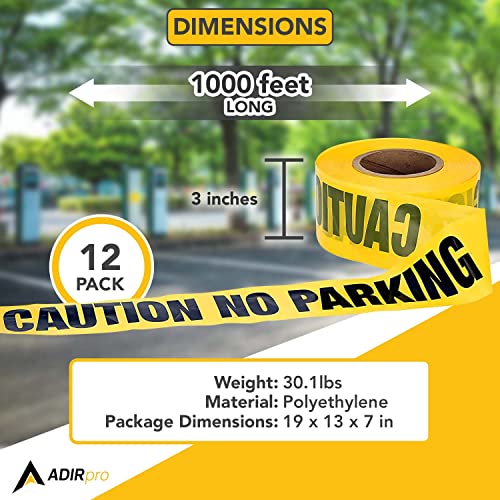 ADIR אין חניה גליל קלטת זהירות, 1000 רגל - נראות גבוהה קלטת צהובה בהירה בגודל 3 אינץ