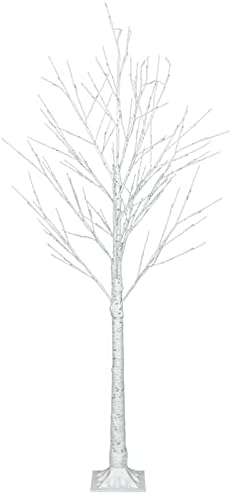 עץ חג המולד של פתית שלג של Snow Flake עם 48 רגל עם 48 נורות LED, המתאים לקישוט הבית, המשרד והמסיבות. עץ חג המולד לבן לבן