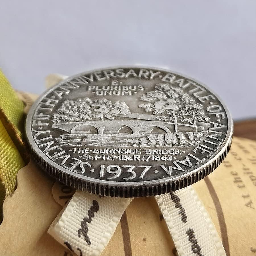1862 עד 1937 קרב אנטיאטאם 75 שנה מטבע חצי דולר מטבע זר מטבע זיכרון 50 סנט מטבע זיכרון