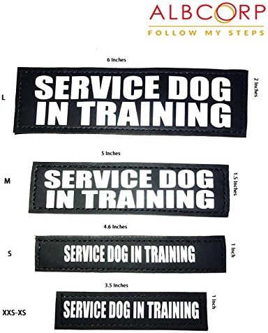 אלבקורפ רעיוני שירות כלב באימון תיקוני עם וו ולולאה גיבוי עבור שירות בעלי החיים וסטים / רתמות או נוסף קטן אינץ