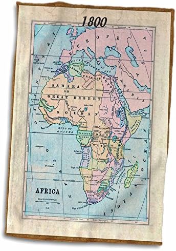 3drose פלורן וינטג ' - מפה ישנה של אפריקה - מגבות