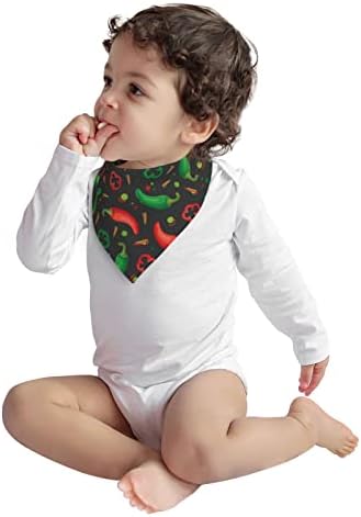 כותנה ביקבי תינוקות פלפלים טבעוניים צ'ילי ירוק אדום בייבי בנדנה ריר ריר שיניים אוכל בקיעת שיניים