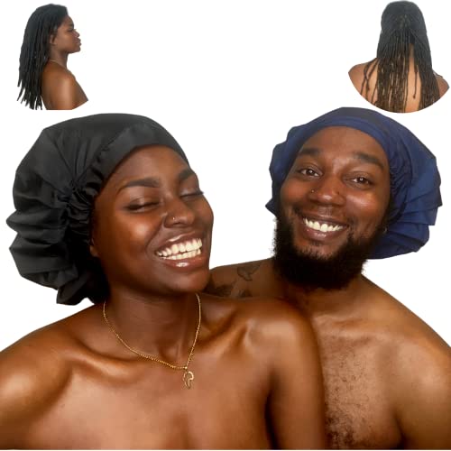 כובע מקלחת טאט גדול במיוחד לגברים ולנשים עם צמות, ראסטות, לוק, אפרו, סלילי ושיער ארוך, עמיד למים, ניתן לכביסה,