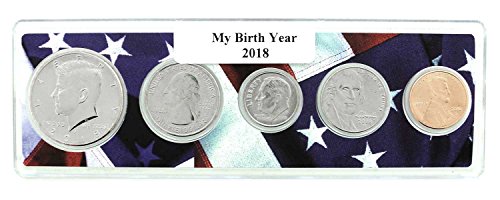 שנת לידת מטבעות 2018-5 שנקבעה במחזיק הדגל האמריקני ללא מחזור