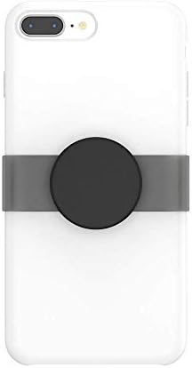 שקעי פופ: שקף פופגריפ אחיזת טלפון לא דביקה ועמדה עם חלק עליון הניתן להחלפה לאייפון 7+/8+ סיליקון מקרה-שחור אובך