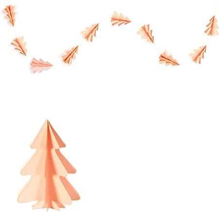 10 מיני תלת ממדי עץ חג מולד קטן נייר שיפודי נייר לכה דגלים תלויים קישוטי חג המולד ציוד קישוט למסיבות 2 מ 'עץ חג מולד אורך