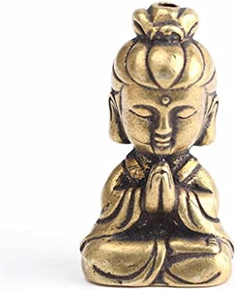 Zlbyb פליז מוצק Guanyin Buddha צלמית משרדי ביתי קישוטים קישוטים קישוטים מיני פסל קישוטים לקישוט הבית