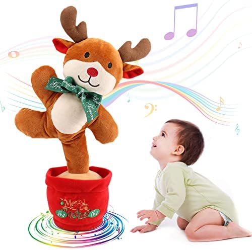 צעצוע איילים לחג המולד של אמוין רוקד, שירה לחג המולד, צעצוע מוזיקלי רוקד, צעצוע איילים לחג המולד עם מוזיקה ואורות,