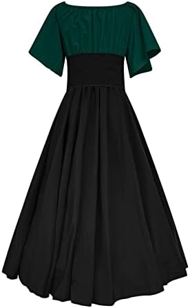 נשים של אירי שמלות מימי הביניים בציר צבע בלוק תחרה עד מחוך אבוקה שרוול רנסנס ויקטוריאני שמלת כדור שמלה