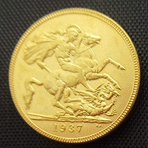 בריטניה 1 השראה מוזהבת 1937 מטבעות זיכרון מצופות זהב מצופות זהב
