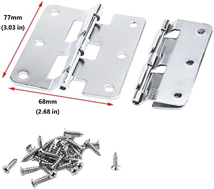Antrader Take-Apart/Lift Off Hinge Door Hinges Chrome Tillish Case Chare Contable קישור 3 x 2.68 חבילה של 4
